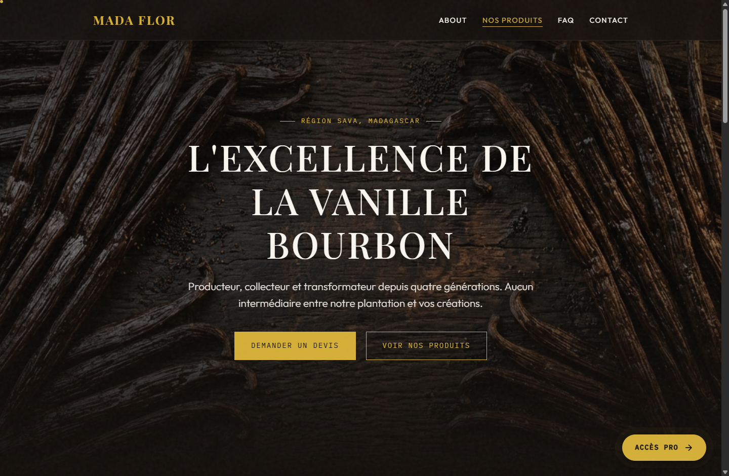 MadaFlore — direction artistique réelle, vue ordinateur