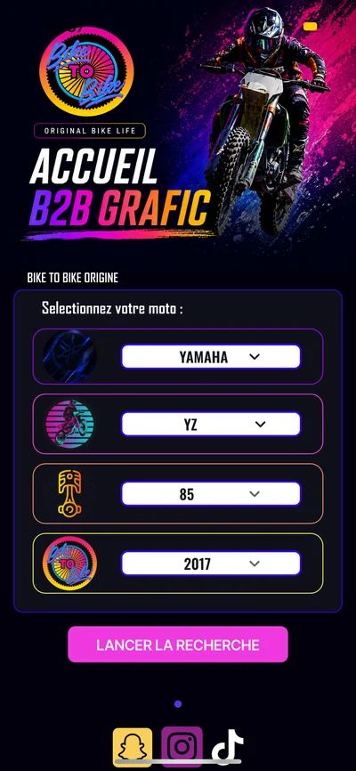 Sélection du véhicule dans BTB GRAPHIC